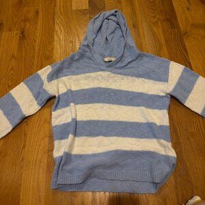 Blue and white stripped almost hoodie S/M